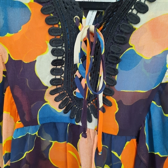 BCBGeneration Babydoll Floral Sheer Top - Picture 6 of 12